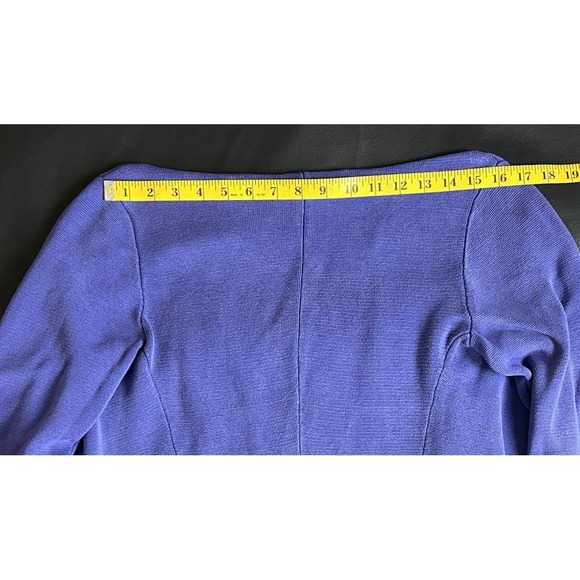 Eileen Fisher Silk Blend Interlock Open Front Cardigan Jacket S Iris Purple - Picture 7 of 9
